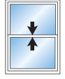 Double hung window.